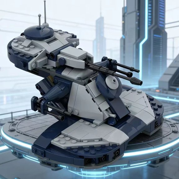 Classic Space Wars Accessories Military Attack AAT Tank Building Blocks MOC-53017 Space Wars Assault Vehicle Model Kids Toy Gift