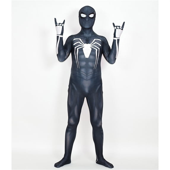 Classic Spider Cosplay Costume,Authentic Retro Red Blue Suit with Full Body Web Pattern,Classic Hero Costume for Anime Fans K'i'd's, Dark Blue, M