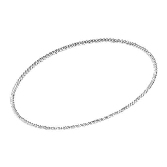 Classic Spiral Twisted Simple Band Sterling Silver Bangle Bracelet