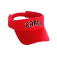 thumbnail image 1 of Classic Sport Team Coach Arched Letters Sun Visor Hat Cap Adjustable Back (Red Hat White Black Letters), 1 of 3
