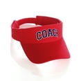 thumbnail image 1 of Classic Sport Team Coach Arched Letters Sun Visor Hat Cap Adjustable Back (Red Hat White Navy Letters), 1 of 3