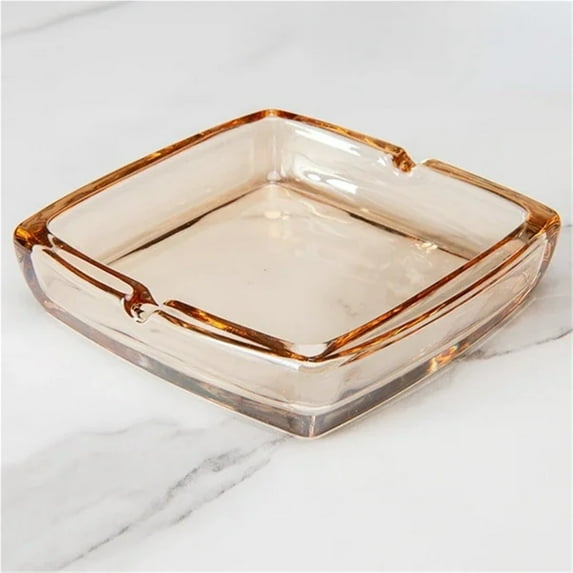 Classic Square Crystal Glass Ashtray for Men and Women, Transparent Smoke Cup, Creative Home Bar, Living Room, Simple Factories