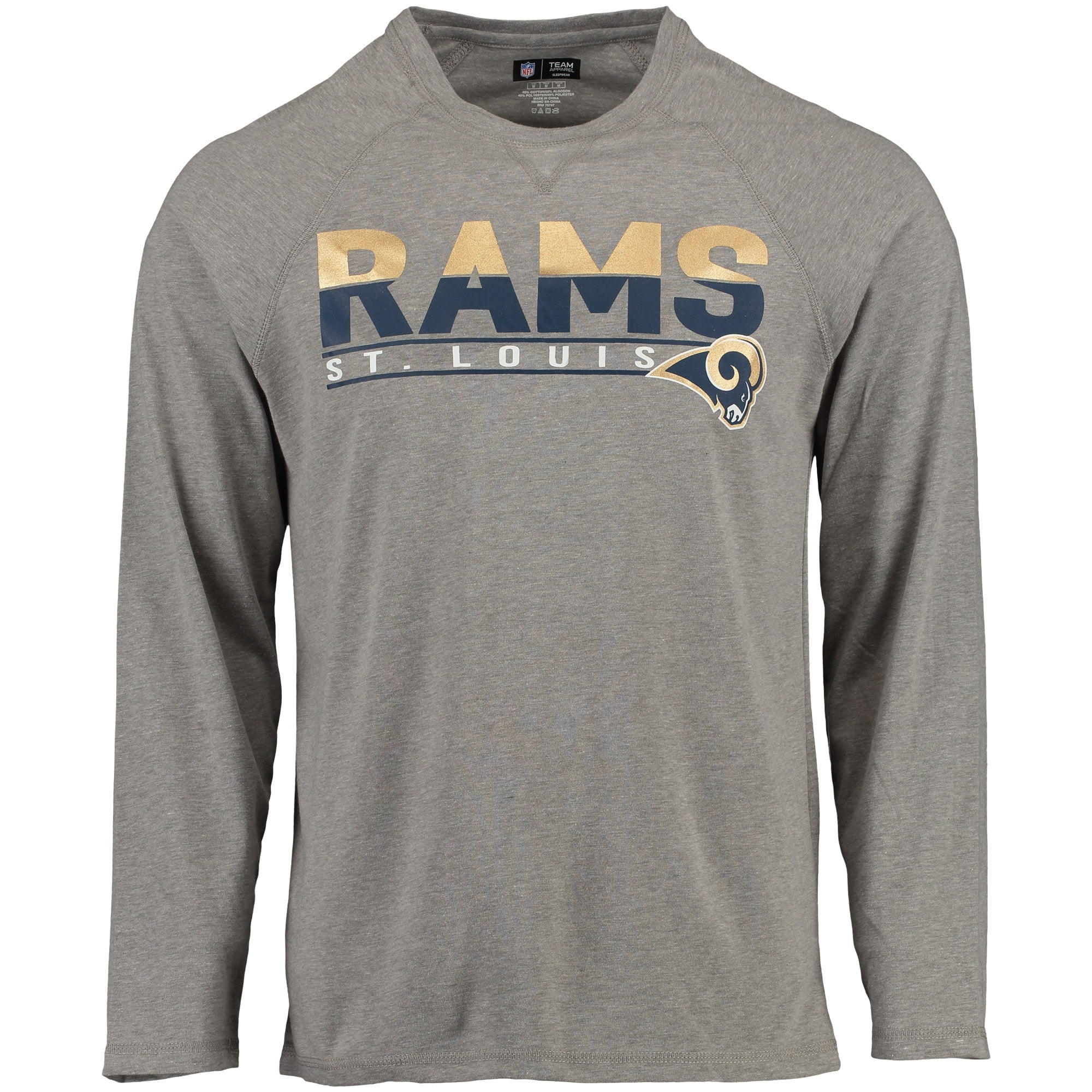 Classic St. Louis Rams Concepts Sport Bleacher Raglan Long Sleeve T-Shirt -  Gray 