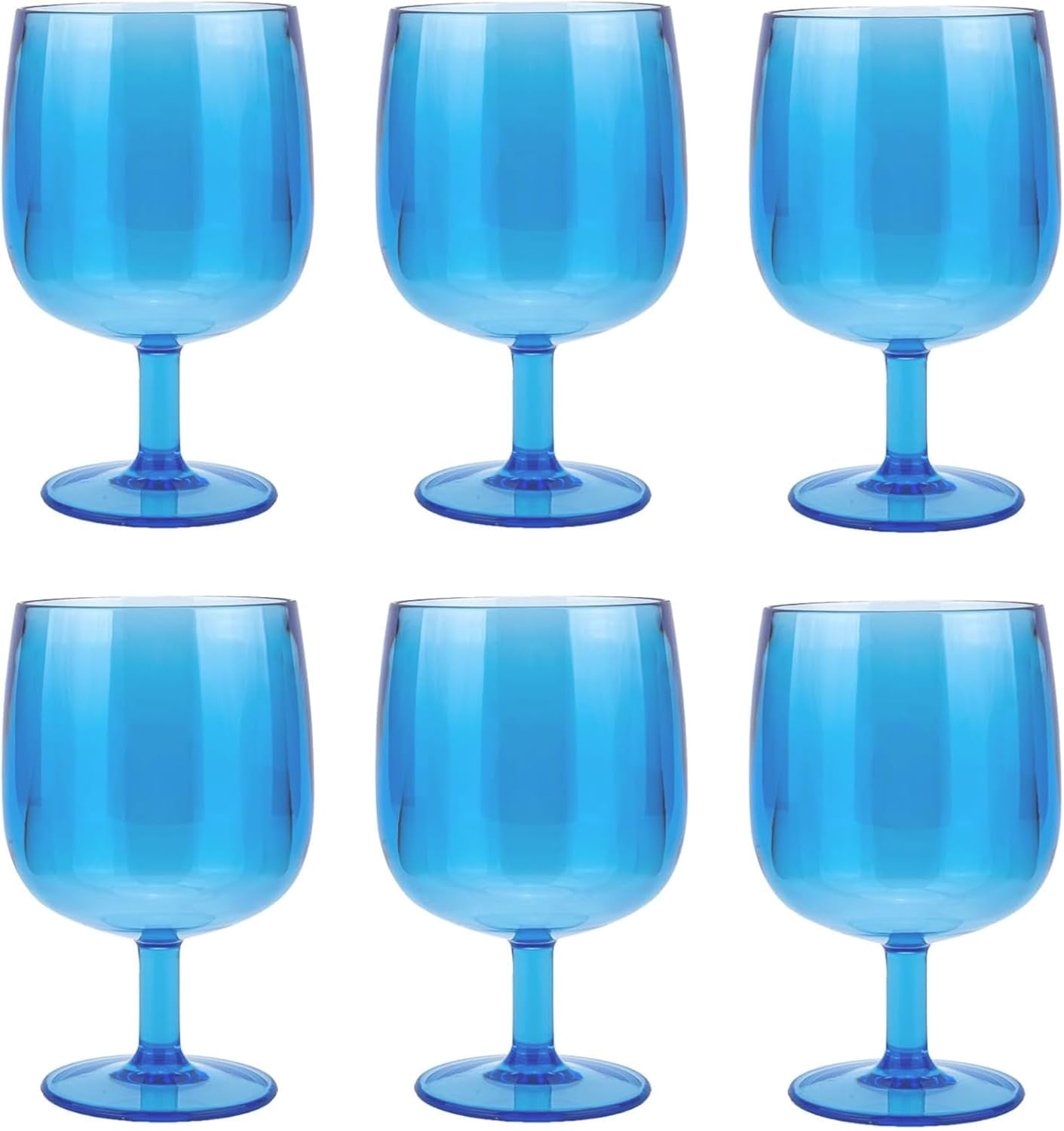 Classic Stackable 12 ounce Plastic Wine Stems Acrylic Glasses, set of 6 ...