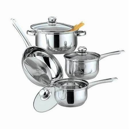 Classic Stainless Steel Cookware Set, Silver - 7 Piece