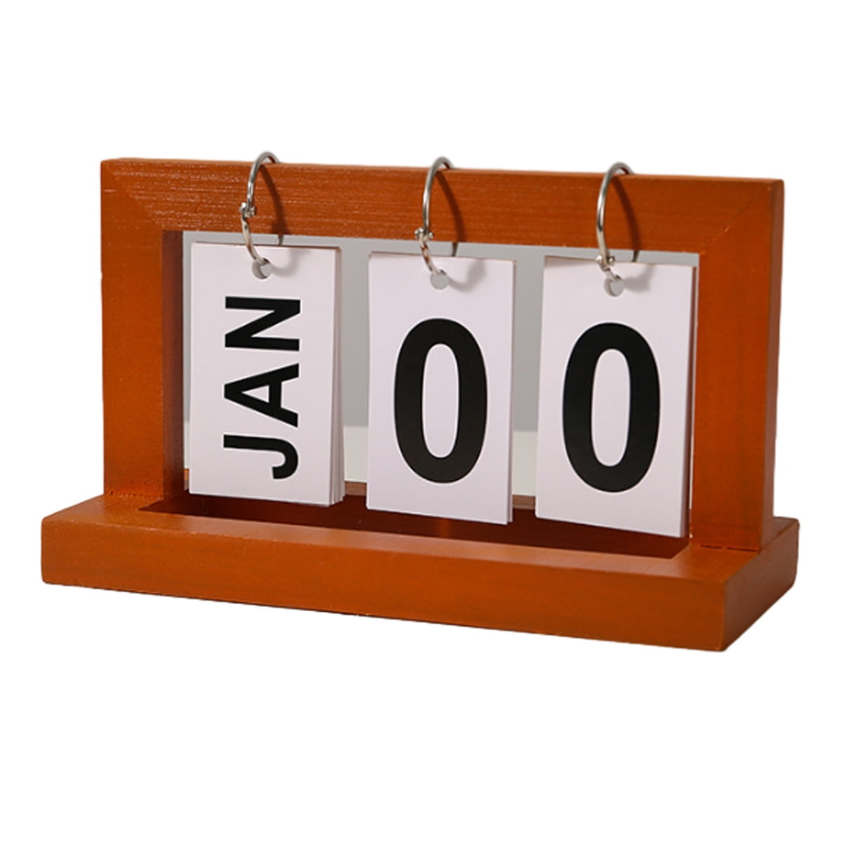 DIYOMR Wooden Perpetual Flip Calendar - Retro Standing Desk Calendar For Home Office, Black, 8.07"x3.54"x4.72" 3 thumbnail image