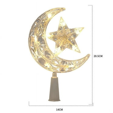 WRISTBIQUE Classic Star Moon Tree Topper LED Light for Christmas Tree Decoration (1 pc)