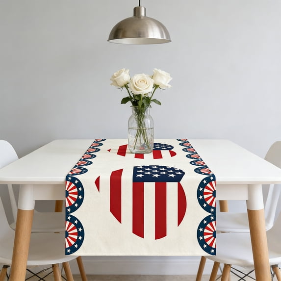 Table Runner 13x35.4in - 4th of July Decorations Red White Blue Stars ...