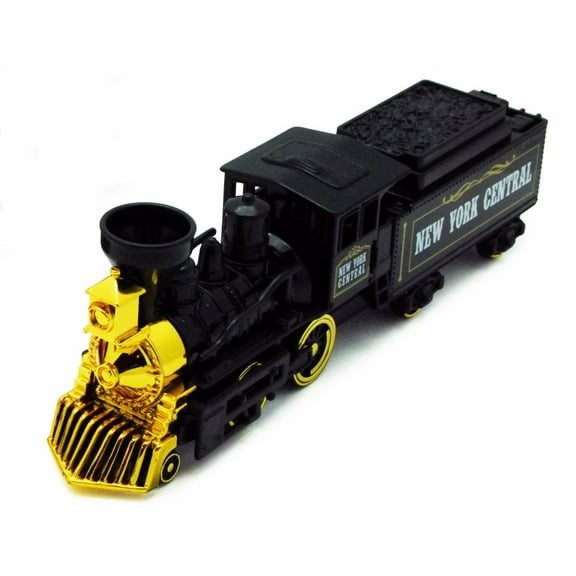 Classic Steam Engine Train, Black & Gold - Showcasts 9932A - 9.75 Inch Scale Diecast Model Replica (Brand New, but NOT IN BOX)