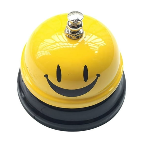 "Classic Steel Hotel Reception Desk Bell - Metal Service Counter Call for B&B Restaurant Bar Kitchen - 7.5x5.5cm"