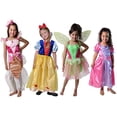 thumbnail image 1 of Classic Storybook Princess Dress 4 Pack Set - Light Blue, Pink, Green, Yellow - Size 6-8, 1 of 5