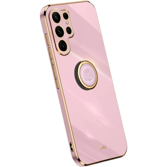 Classic Straight Side Soft and Simple Phone Case for Samsung Galaxy A71 A51 A31 A21S A11 A7 A750, Ring Bracket Back Cover, Fashionable Pop Slim Protective Shell(Purple,A31)