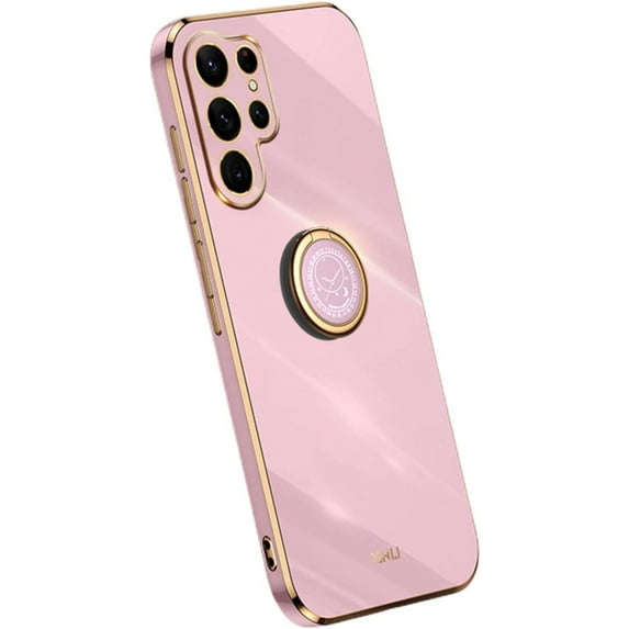Classic Straight Side Soft and Simple Phone Case for Xiaomi Mi 10 9 S T Pro, Ring Bracket Back Cover, Fashionable Pop Slim Protective Shell(Purple,9 Pro)
