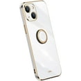 thumbnail image 1 of Classic Straight Side Soft and Simple Phone Case for iPhone 14 13 12 11 Pro Max Plus Mini, Ring Bracket Back Cover, Fashionable Pop Slim Protective Shell(White,14 Plus), 1 of 8
