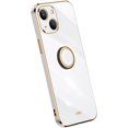 thumbnail image 1 of Classic Straight Side Soft and Simple Phone Case for iPhone 14 13 12 11 Pro Max Plus Mini, Ring Bracket Back Cover, Fashionable Pop Slim Protective Shell(White,13 Pro Max), 1 of 8