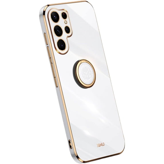 Classic Straight Side Soft and Simple Phone Case for Samsung Galaxy A55 5G, Ring Bracket Back Cover, Fashionable Pop Slim Protective Shell