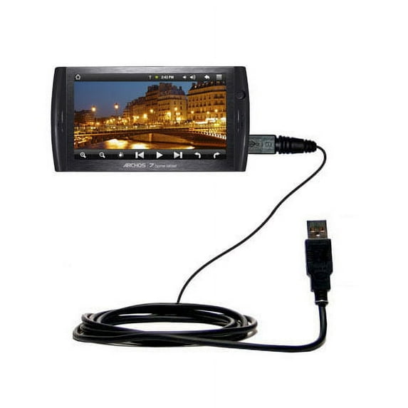 Classic Straight USB Cable suitable for the Archos 7 Home Tablet with Android with Power Hot Sync and Charge Capabilities - Uses Gomadic TipExchange T