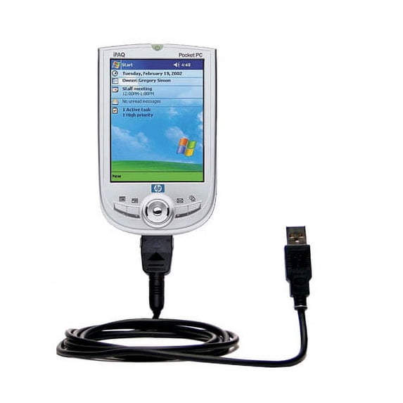 Classic Straight USB Cable suitable for the HP iPAQ h1910 h1940 h1945 Series with Power Hot Sync and Charge Capabilities - Uses Gomadic TipExchange Te
