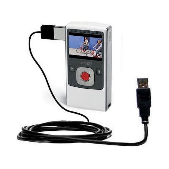 Classic Straight USB Cable suitable for the Pure Digital Flip Video UltraHD with Power Hot Sync and Charge Capabilities - Uses Gomadic TipExchange Tec