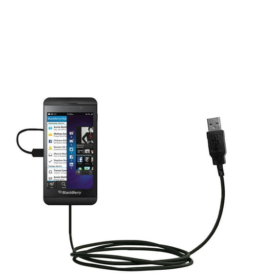 Classic Straight USB Cable suitable for the Blackberry Z10 with Power Hot Sync and Charge Capabilities - Uses Gomadic TipExchange Technology