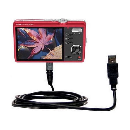 Classic Straight USB Cable suitable for the Kodak EasyShare M380 with Power Hot Sync and Charge Capabilities - Uses Gomadic TipExchange Technology