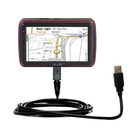 Classic Straight USB Cable suitable for the Mio Moov S401 with Power Hot Sync and Charge Capabilities - Uses Gomadic TipExchange Technology