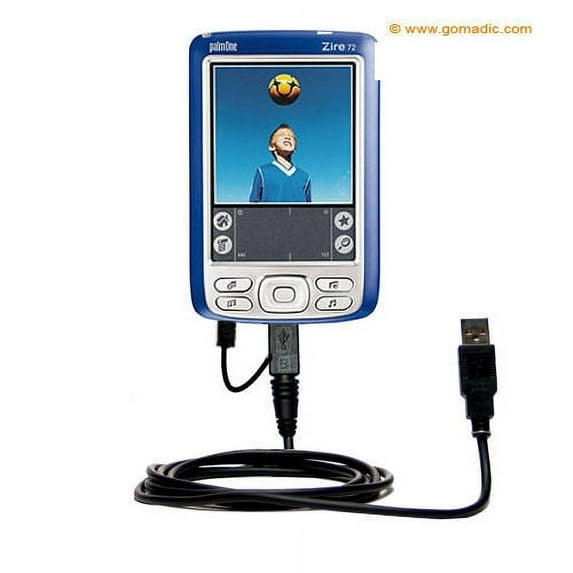 Classic Straight USB Cable suitable for the Palm palm Zire 72s with Power Hot Sync and Charge Capabilities - Uses Gomadic TipExchange Technology