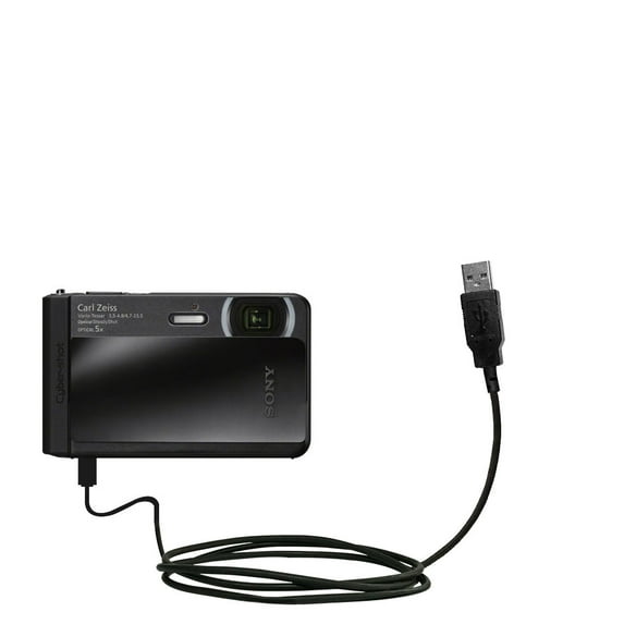 Classic Straight USB Cable suitable for the Sony DSC-TX30 with Power Hot Sync and Charge Capabilities - Uses Gomadic TipExchange Technology