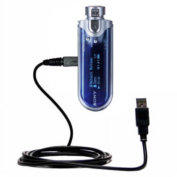Classic Straight USB Cable suitable for the Sony Walkman NW-E405 with Power Hot Sync and Charge Capabilities - Uses Gomadic TipExchange Technology