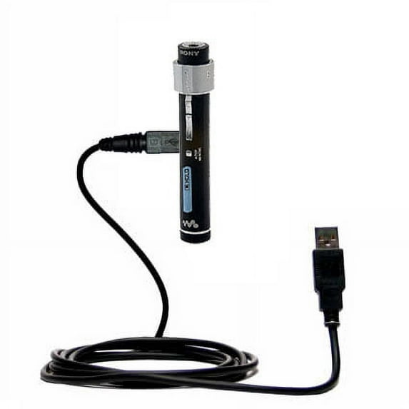 Classic Straight USB Cable suitable for the Sony Walkman NW-S205F with Power Hot Sync and Charge Capabilities - Uses Gomadic TipExchange Technology