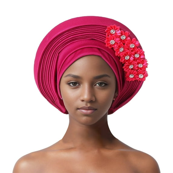 Classic Straw Boater Hat for Summer Parties Gatsby Sun Hat Auto African Head Tie Of Aso Oke Headwraps Hat Turban Wedding Party Handmade Elegant Hair Wear Cap