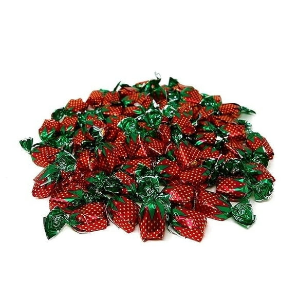 Classic Strawberry Bon Bons - Chewy Filled Strawberry Hard Candy, Individually Wrapped, 1 lb (16 oz)