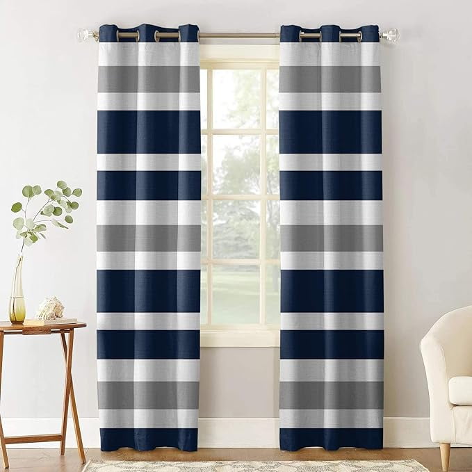 Blue And White Blackout Curtains