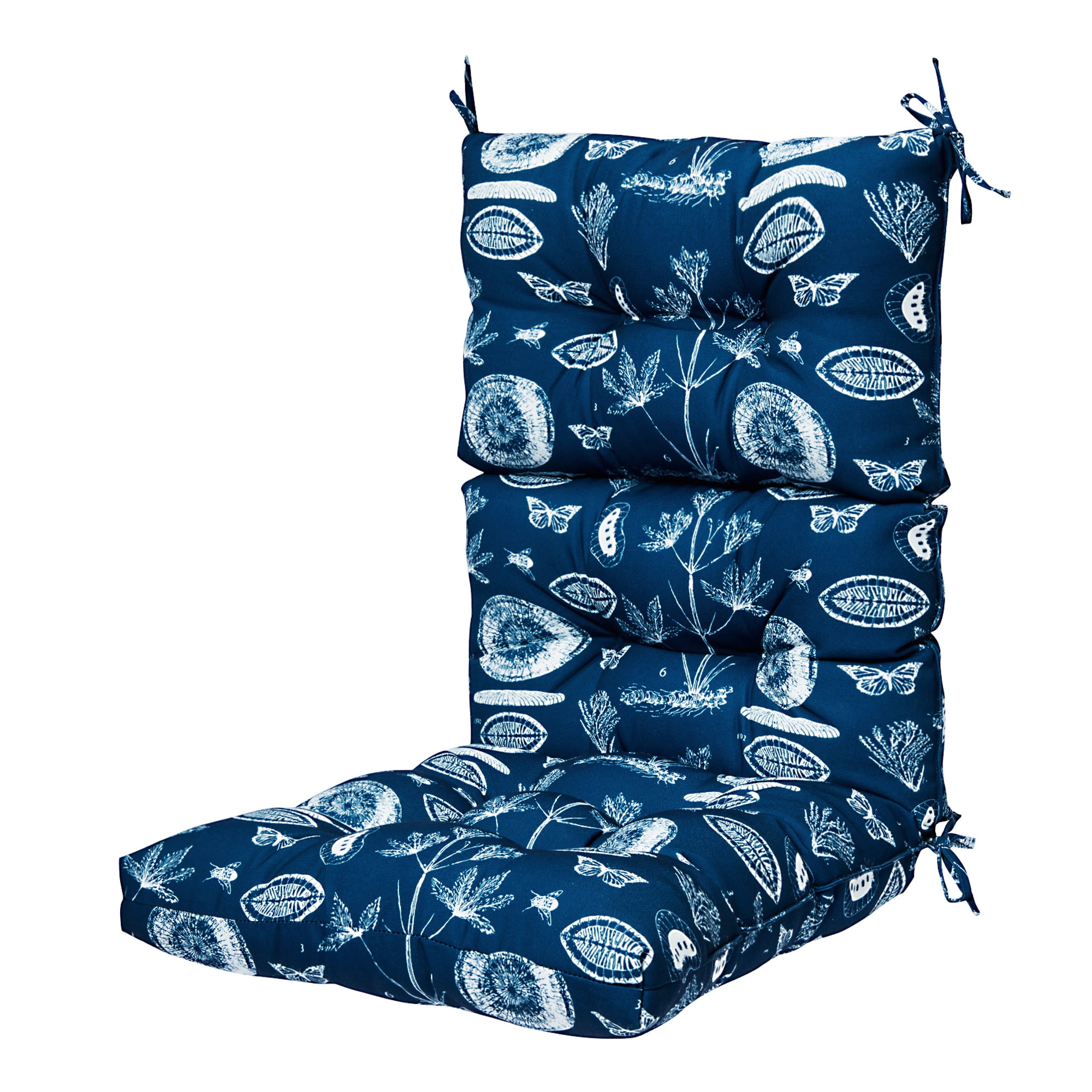 Classic Stripe Outdoor/Indoor High Back Chair Cushion Square High