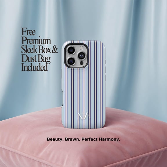 Classic Striped Monogram Phone Case Fits iPhone And Samsung Durable Hard Back Cover Custom Letter Pattern