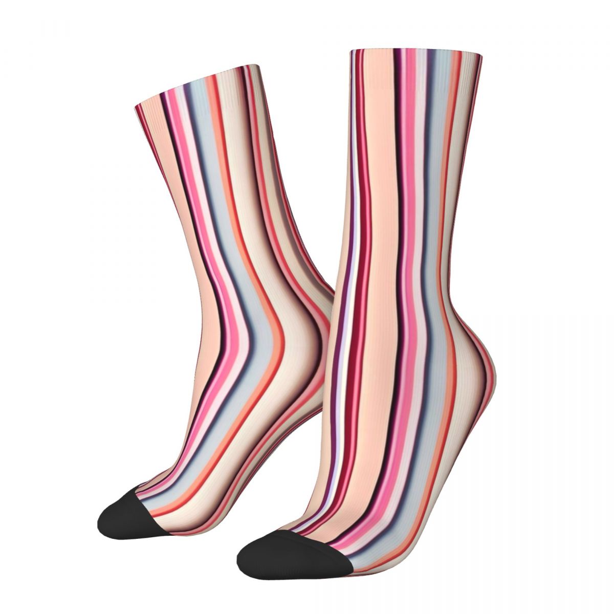 Classic Striped Socks Winter Black And White Stockings Elegant Female ...