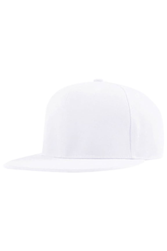 Classic Structured Flat Brim Baseball Cap Adjustable Snapback Hat Unisex Plain Solid Design for Everyday Wear