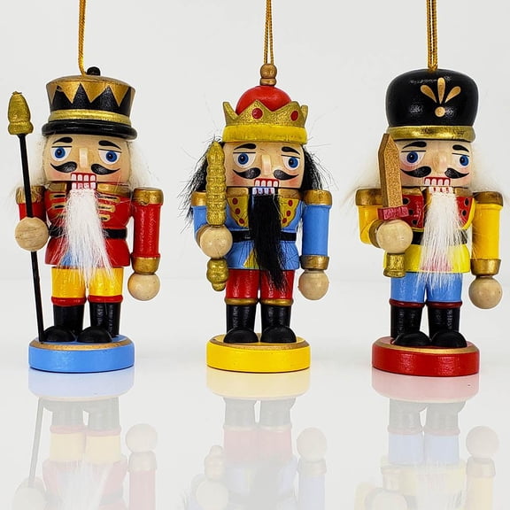 Classic Stubby Nutcracker Ornaments Set of 3 (4 inch) - Great Christmas Gift by Nutcracker Ballet Gifts