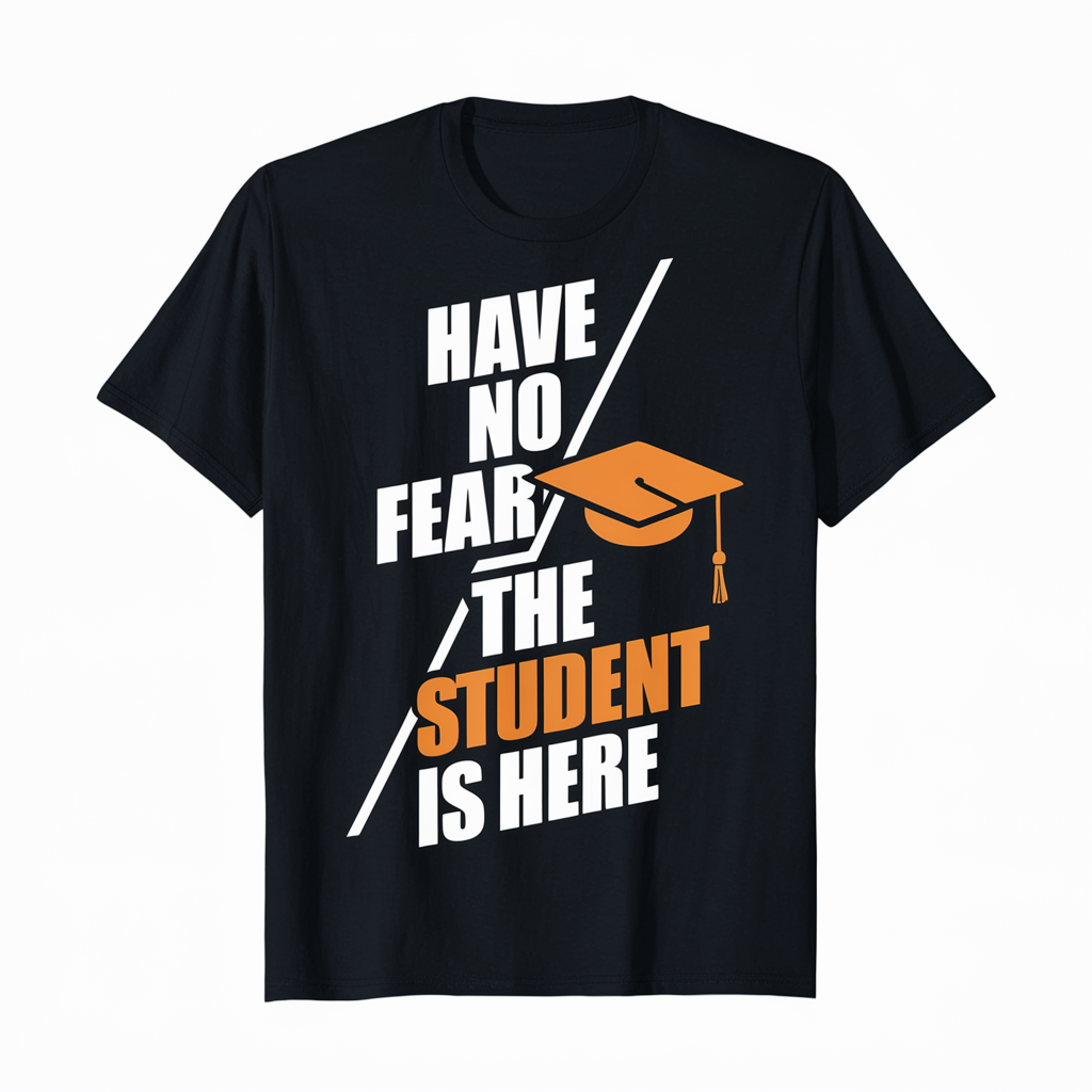 Evolution Of A Student T-Shirt – Fun Novelty Design For College & University, Organic Cotton - View #3