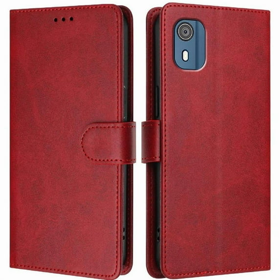 Classic Style Flip Case for Nokia C02 Wallet Case Magnetic Closure Rfid Blocking Shockproof Card Holder