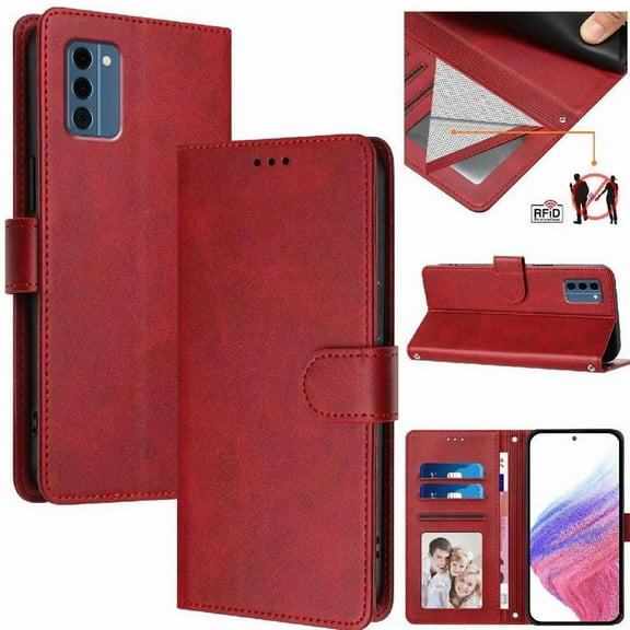 Classic Style Flip Case for Nokia C300 Wallet Case Shockproof Magnetic Closure Rfid Blocking Card Holder