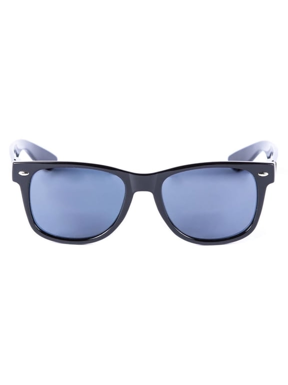 Classic Style Full Lens (No Bifocal) Reading Sunglasses for Men and Women - Black - 1.25