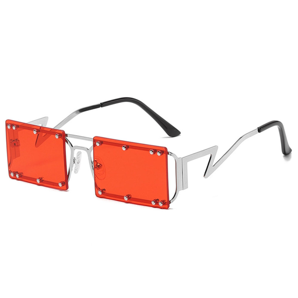 Classic Sun Glasses Shades Small Square Rivets Frame Anti Glare