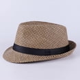 thumbnail image 1 of Classic Sun Hats for Men Women, UV Protection Wide Brim Fedora Hat with Black Band, Breathable Lightweight Trilby Cap for Outdoor Summer, 1 of 2
