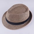 thumbnail image 1 of Classic Sun Hats for Men Women, UV Protection Wide Brim Fedora Hat with Black Band, Breathable Lightweight Trilby Cap for Outdoor Summer, 1 of 2