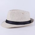 thumbnail image 1 of Classic Sun Hats for Men Women, UV Protection Wide Brim Fedora Hat with Black Band, Breathable Lightweight Trilby Cap for Outdoor Summer, 1 of 2