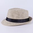 thumbnail image 1 of Classic Sun Hats for Men Women, UV Protection Wide Brim Fedora Hat with Black Band, Breathable Lightweight Trilby Cap for Outdoor Summer, 1 of 2