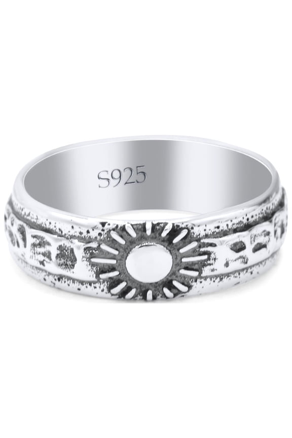 Classic Sun Trending Oxidized Band Thumb Ring Band 925 Sterling Silver Size 4