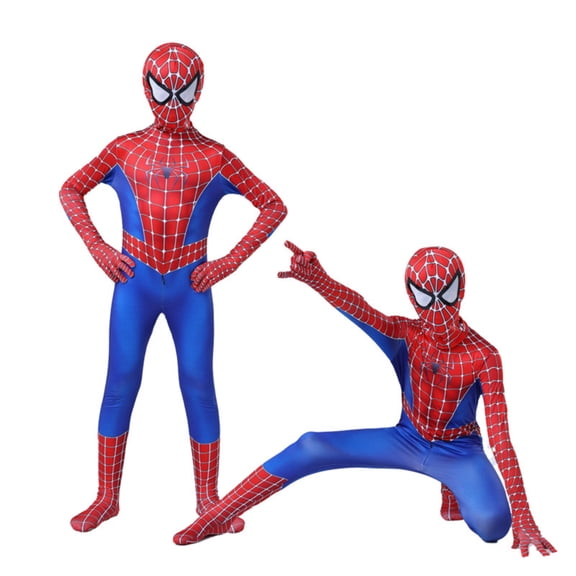 Classic Superhero Cosplay Spider Costume for Halloween Dress Up Party Stage Performance Role Play Outfit Red 110