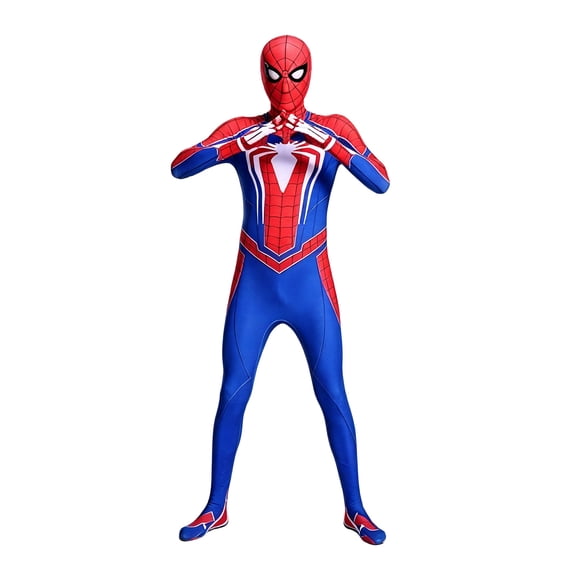 Classic Superhero Costume Jumpsuit, New Spider Hero Full Spandex Bodysuit with Mask Theme Party Outfit for Halloween Cosplay